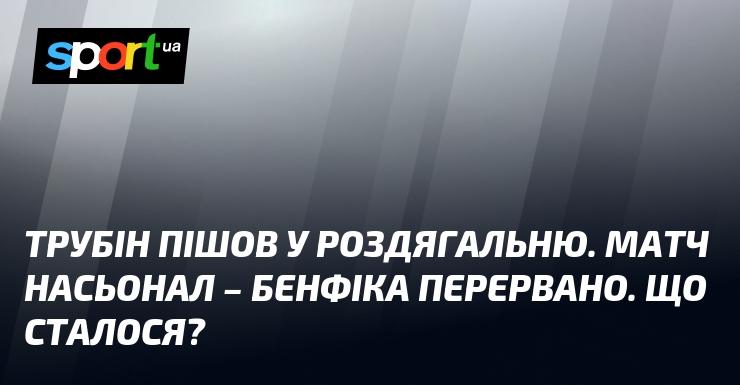 Трубін вирушив у роздягальню. Гра між Насьоналом та Бенфікою була зупинена. Що трапилося?